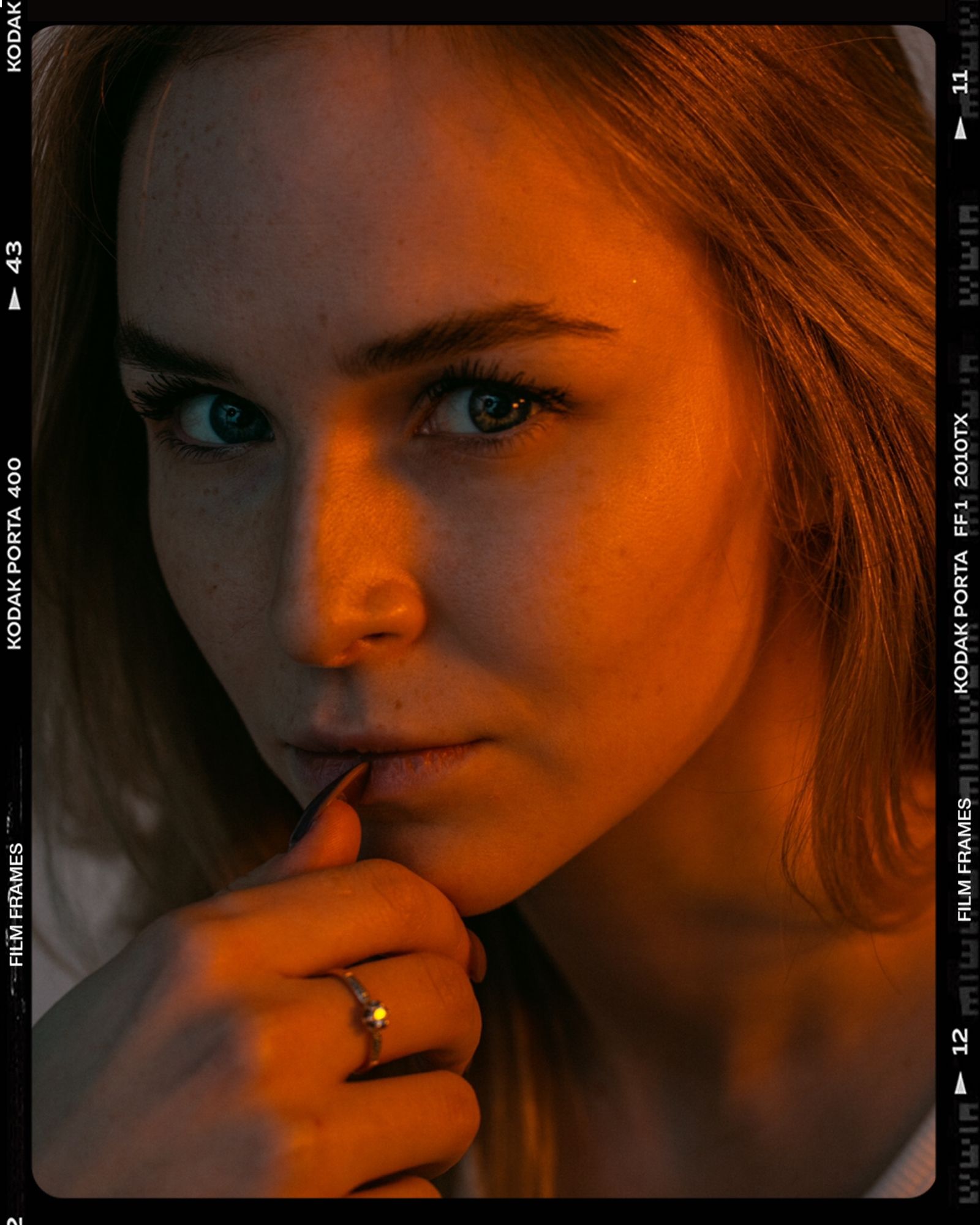 warm golden-hour glow portrait